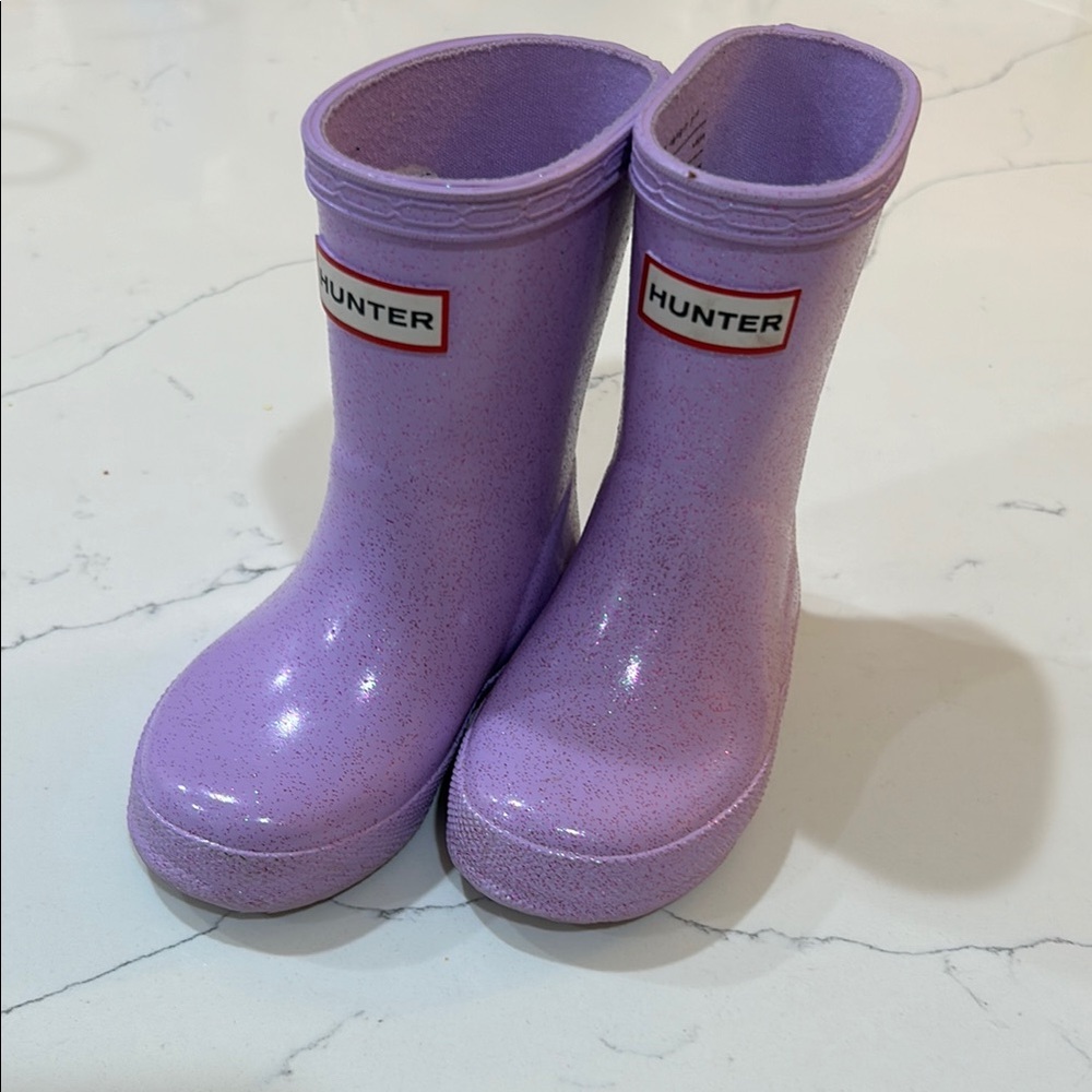 Hunter Lavender Sparkle Rain Boots